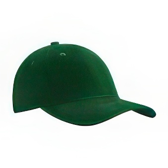 Peaked cap 6-panels with metal clip, green