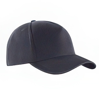 Peaked cap 6-panels with metal clip for solvent printing, dark grey