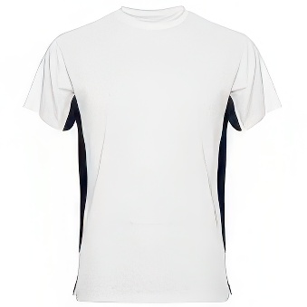 Koszulka do sublimacji z kolorowymi bokami Kolor: biało-czarny Rozmiar: 2XL