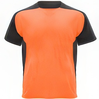 Sublimation T-shirt with colour side panels and sleeves Colour: orange/black Size: M