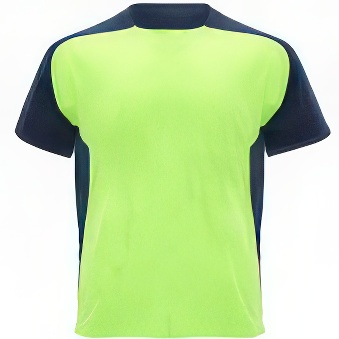 Sublimation T-shirt with colour side panels and sleeves Colour: green/navy blue Size: XL