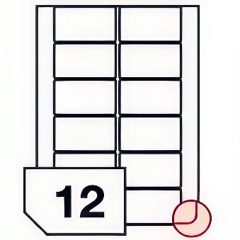 Glossy self-adhesive photo paper labels - rounded corners - for inkjet printers - 12 labels on a sheet
