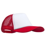 Cap with mesh back panels for sublimation