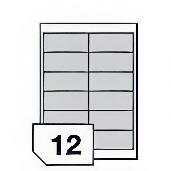 Self-adhesive Paper Labels Opaque for All Types of Printers - 12 labels on sheet