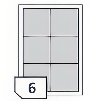 Self-Adhesive Glossy Photo Paper Labels with Straight Corners for Inkjet Printers - 6 labels on a sheet