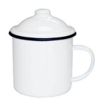 Enamel steel mug with lid for sublimation