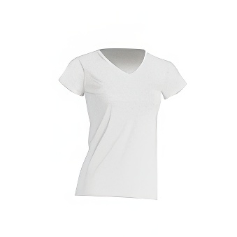 T-shirt V-Neck for printing Colour: white Size: 2XL