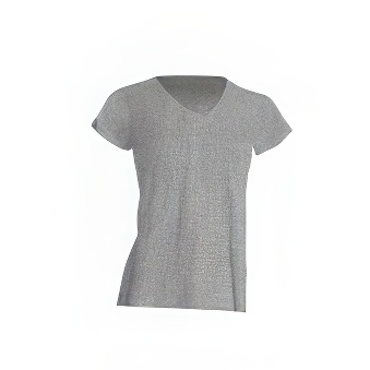 T-shirt V-Neck for printing Colour: grey melange Size: 2XL