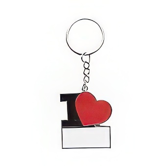I love - metal keychain for printing