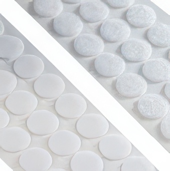 Round Self-adhesive Velcros white, 1,5 cm - 500 pcs on a roll