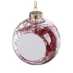 Transparent christmas bauble for sublimation - red threads inside