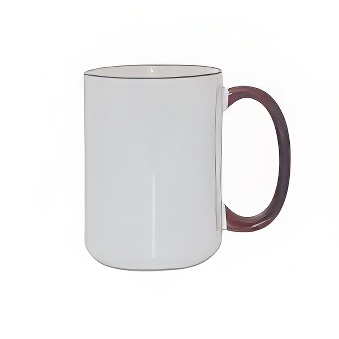 Sublimation Mug - Coloured Rim and Handle, 440 ml, brown