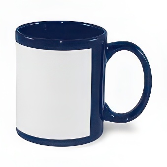 Sublimation Mug Dark Blue with White Printable Panel