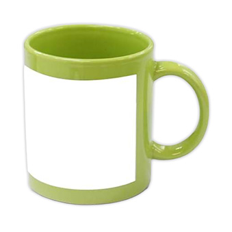 Sublimation Mug Light Green with White Printable Panel