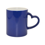 Matte color changing sublimation mug with heart shape handle