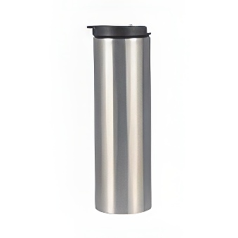 Tumbler mug, metal thermal bottle for sublimation and engraving, silver, 500 ml
