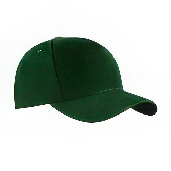 Peaked cap 5-panels with metal clip, bottle green