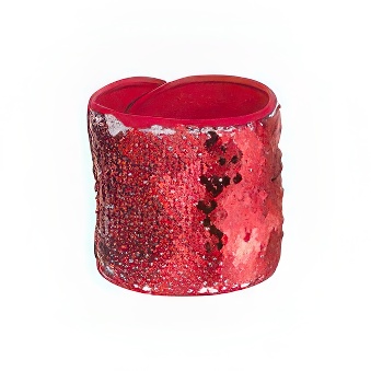 Sequin wristband for sublimation, red, 26 x 7 cm