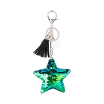 Sequin keychain with round plate for sublimation - star