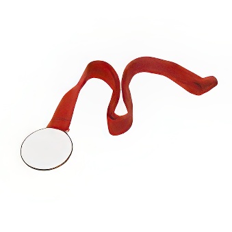 Medal with a red ribbon for sublimation gold, 6 cm