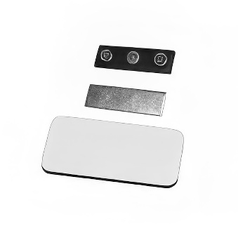 White MDF badge for sublimation - rectangular 3,8x7,5 cm