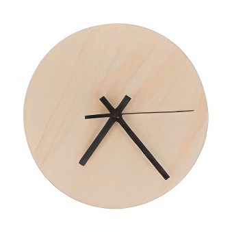 Plywood clock for sublimation and engraving, light brown 20 cm