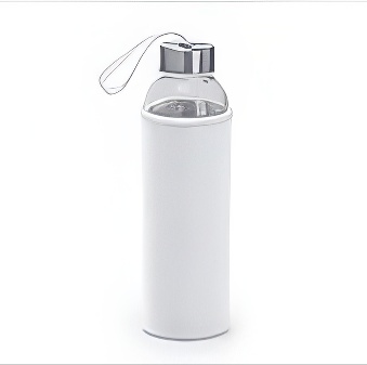 Glass Bottle with Cover for Sublimation and Engraving, white, 500 ml