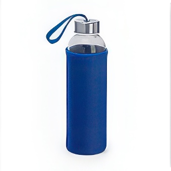 Glass bottle with a cover, Blue 500 ml