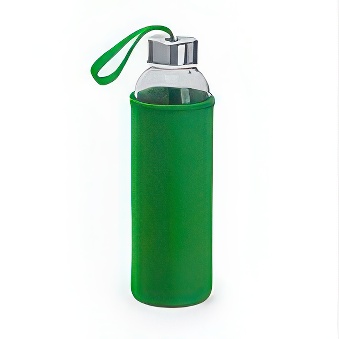 Glass bottle with a cover, Green 500 ml