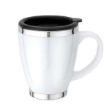 Ceramic and steel conical thermal mug