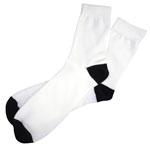 Long children socks for allover sublimation - black heel and toe (size 32- 35)