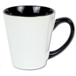Latte mug for sublimation with colour handle and inside