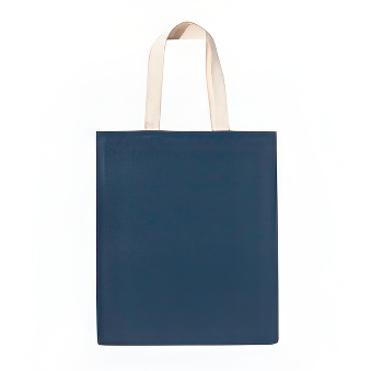 Jute shopping bag navy blue with a cotton handle navy blue 38 x 42 cm