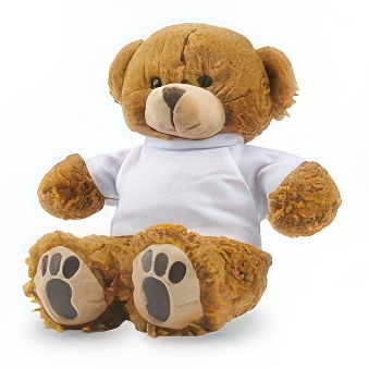 Brown Teddy Bear with a white T-shirt for Sublimation Printing 20 cm