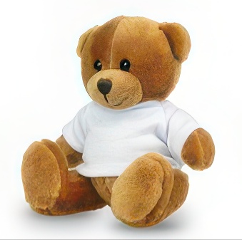 Brown Teddy Bear with a white T-shirt for Thermal Transfer with an Laser Printer, 12 cm
