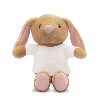 Teddy rabbit with a white T-shirt for DTF Printing, 18 cm