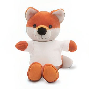 Teddy fox with a white T-shirt for Solvent Printing, 18 cm