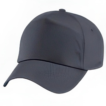 Peaked cap 5-panels plastic snap closure, dark grey