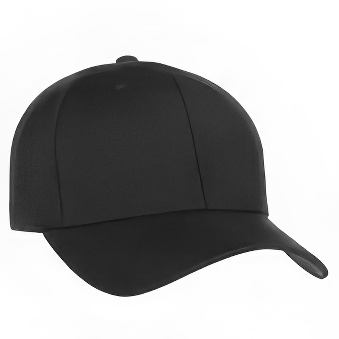Peaked cap 6-panels velcro closure, black