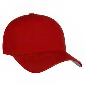 Peaked cap 6-panels velcro closure, red