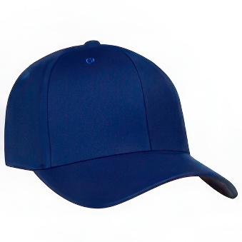 Peaked cap 6-panels velcro closure, navy blue
