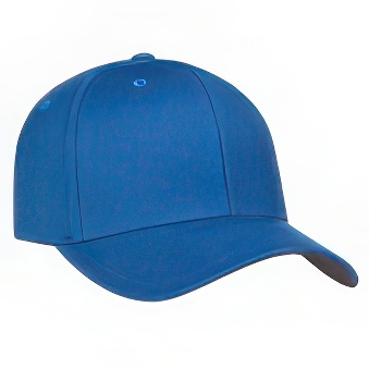 Peaked cap 6-panels velcro closure, blue