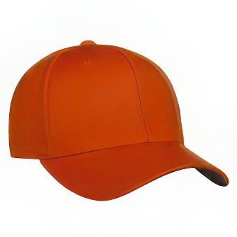 Peaked cap 6-panels velcro closure, orange
