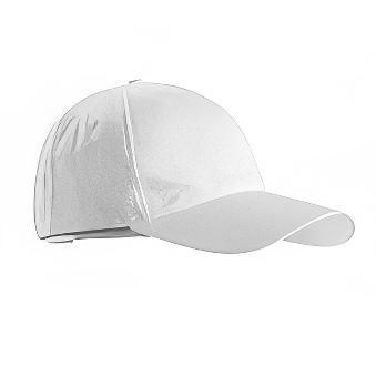 Peaked cap 6-panels velcro closure, white