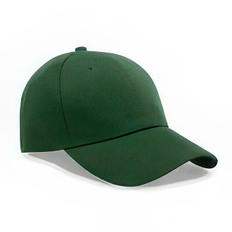 Peaked cap 6-panels velcro closure, green
