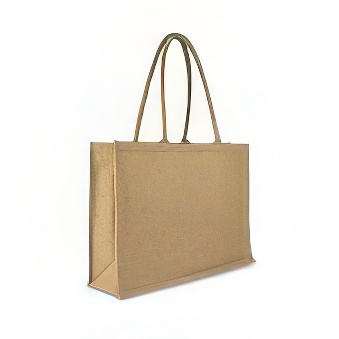 Jute beige shopping bag beige 46 x 34 x 14 cm