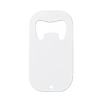 Metal bottle opener for sublimation and engraving, white, 3,8 x 7 cm