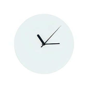 Glass clock for sublimation and engraving, white 20 cm