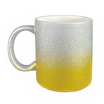 Glitter sublimation mug, 330 ml, silver/gold