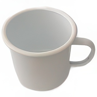 Emaliowany stalowy kubek do sublimacji - biały rant, 300 ml
